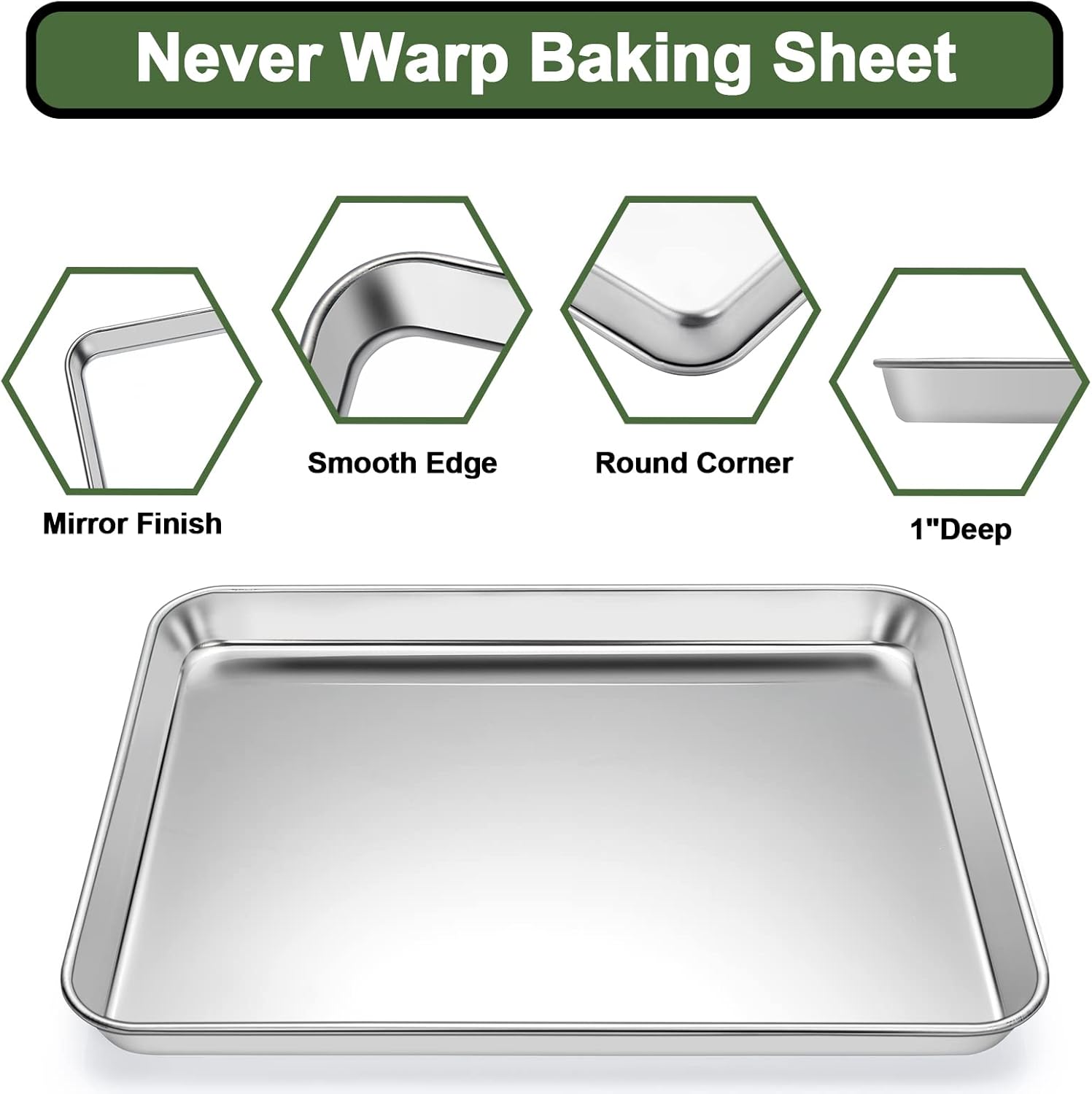 Stainless Steel Baking Sheet Set by [Brand Name] - Heavy Duty Cookie Pans with Cooling Racks & Silicone Mats - Set of 9