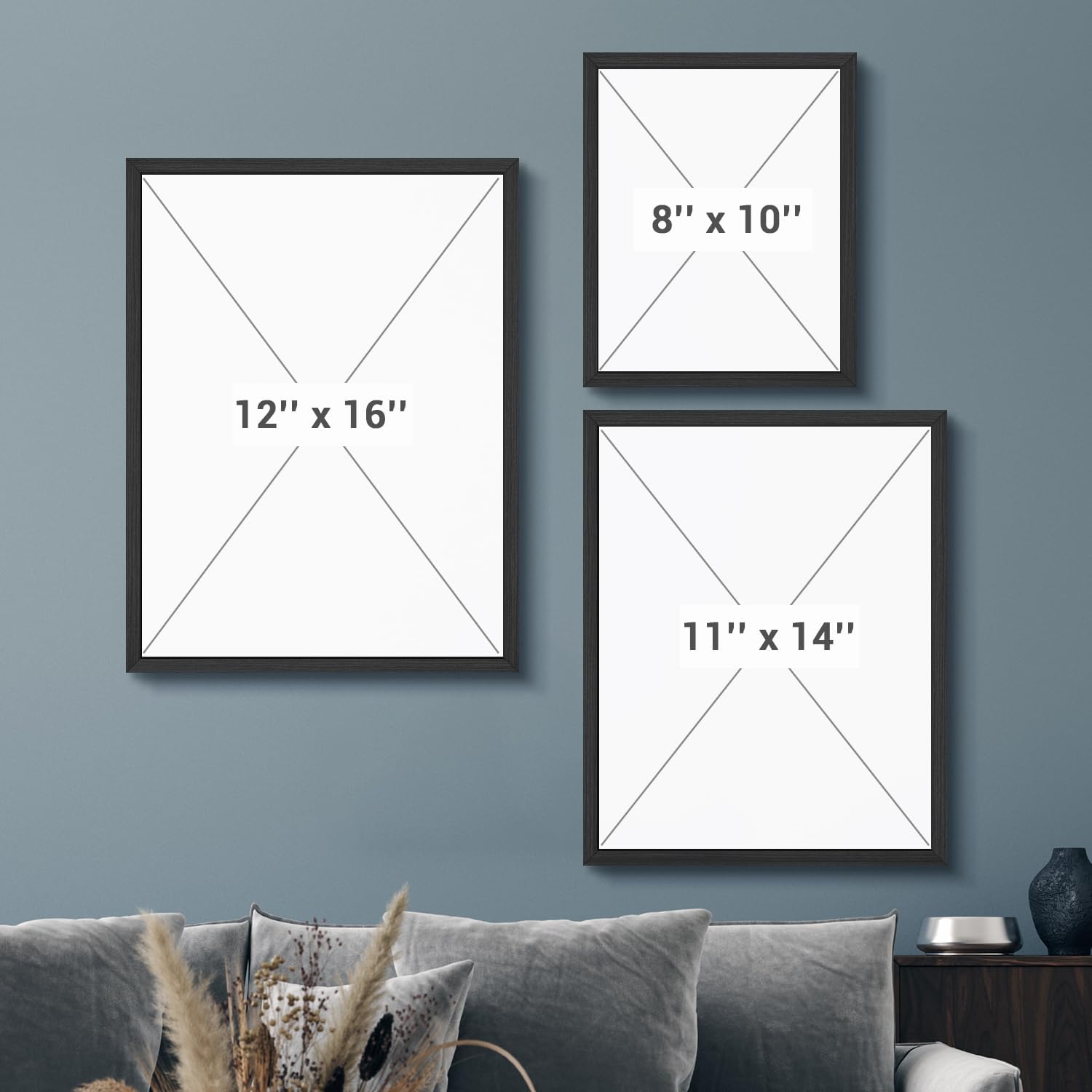 Wall26 Custom Framed Poster - Stylish Canvas Wall Art for Living Room or Bedroom - 8"x10" Black