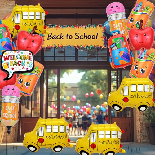 Back to School Balloons Kit - 8Pcs Foil Balloons Style-1 for First Day Celebrations