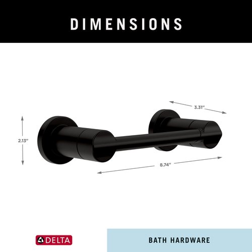 Delta Nicoli (1-Pack) Toilet Paper Holder Matte Black Tissue Roll Holder for Bathroom Organization and Storage Pivoting Toilet Tissue Holder Wall Bathroom Accessories NIC50-MB