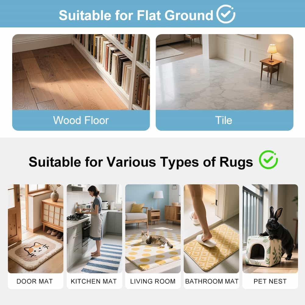 Rug-Gripper Anti-Slip Rug Pads - Extra Sticky Grippers for Tile & Hardwood Floors | 12x12cm, 4 Pieces