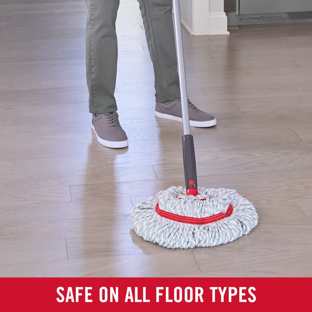 Rubbermaid Microfiber Twist Mop Kit - Lightweight, Machine Washable with 2 Refills | Safe for All Floor Types