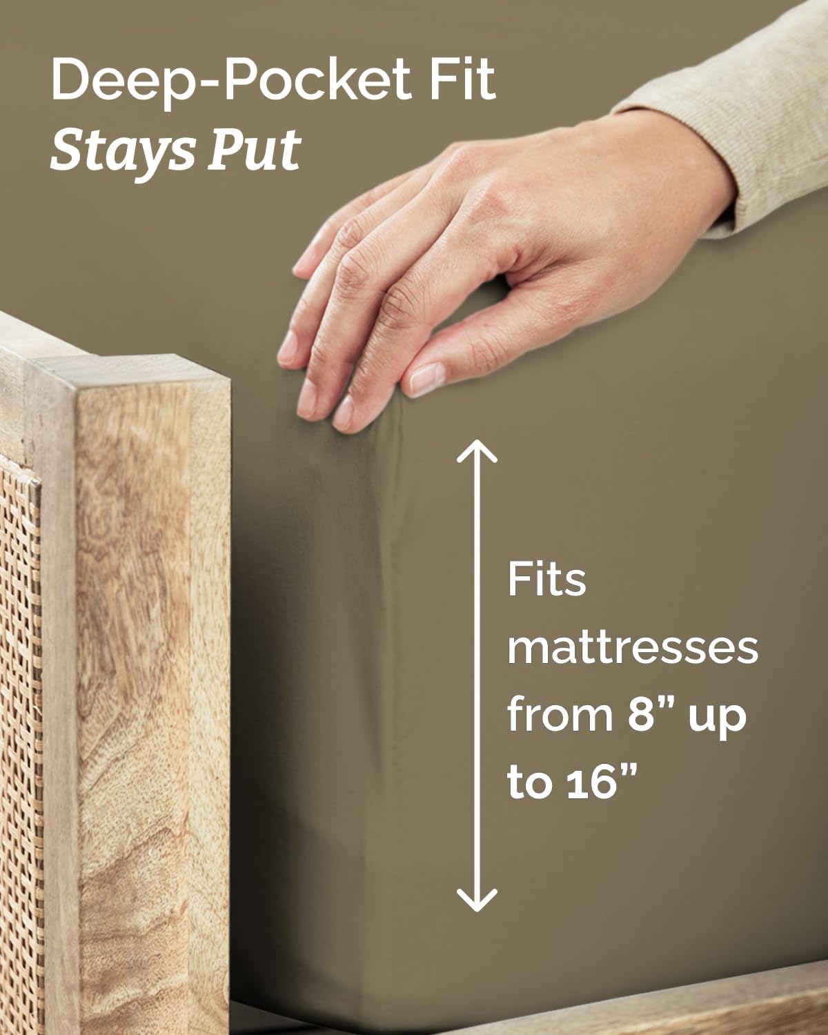 Skiennix Twin XL Sheet Set - Comfy Cooling & Breathable Bedding - Ultra-Soft, Deep Pockets - Khaki