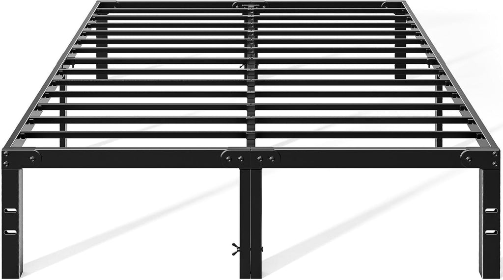 OLIXIS Metal Queen Bed Frame - 14" High, Sturdy Steel Slat Support, 2200lbs Capacity, Black
