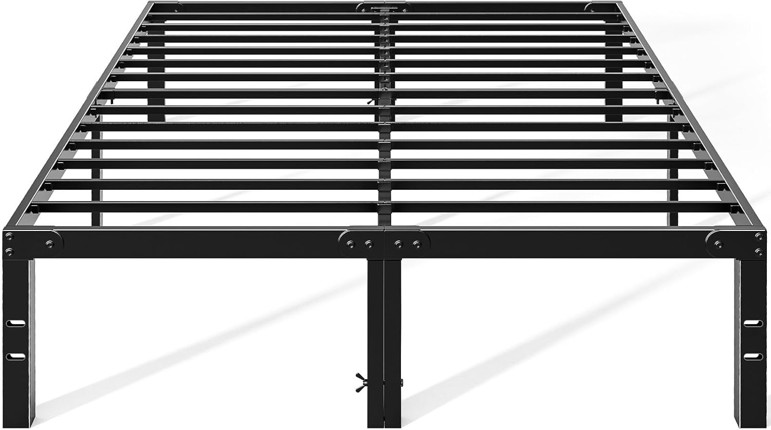 OLIXIS Metal Queen Bed Frame - 14" High, Sturdy Steel Slat Support, 2200lbs Capacity, Black