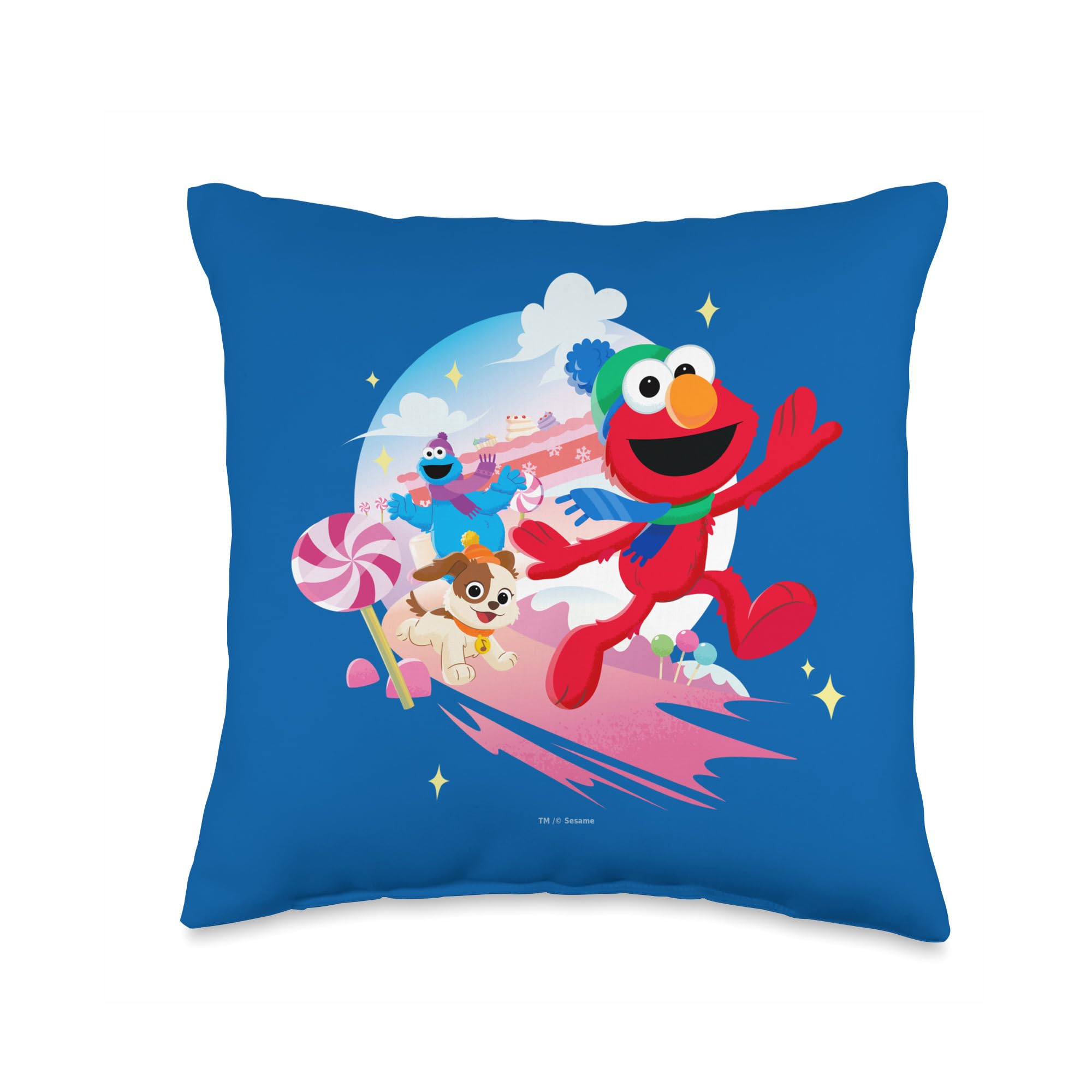 Sesame Street Holiday Cheer With Elmo, Tango, Cookie Monster Throw Pillow