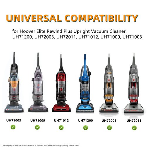 JEDELEOS Replacement Belts for Hoover Elite Rewind Plus Upright Vacuum Model UH71003, UH71009, UH71011, UH71012, UH71013, UH71200, UH72003, UH72011 (Pack of 4)