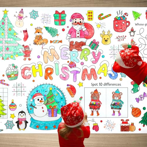 SICOHOME Christmas Giant Coloring Poster Tablecloth - 35" x 54"