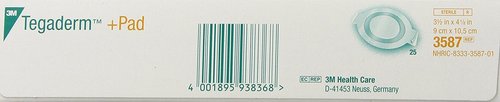 3M™ Tegaderm™ +Pad Film Dressing with Non-Adherent Pad 3587, Oval, Dressing 3 1/2 IN x 4 1/8 IN, Pad 1 3/4 IN x 2 3/8 IN