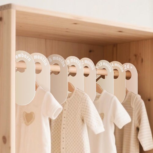 Cephira Baby Closet Dividers - Double-Sided Clothes Organizer for Newborn to 24 Months | Neutral Design