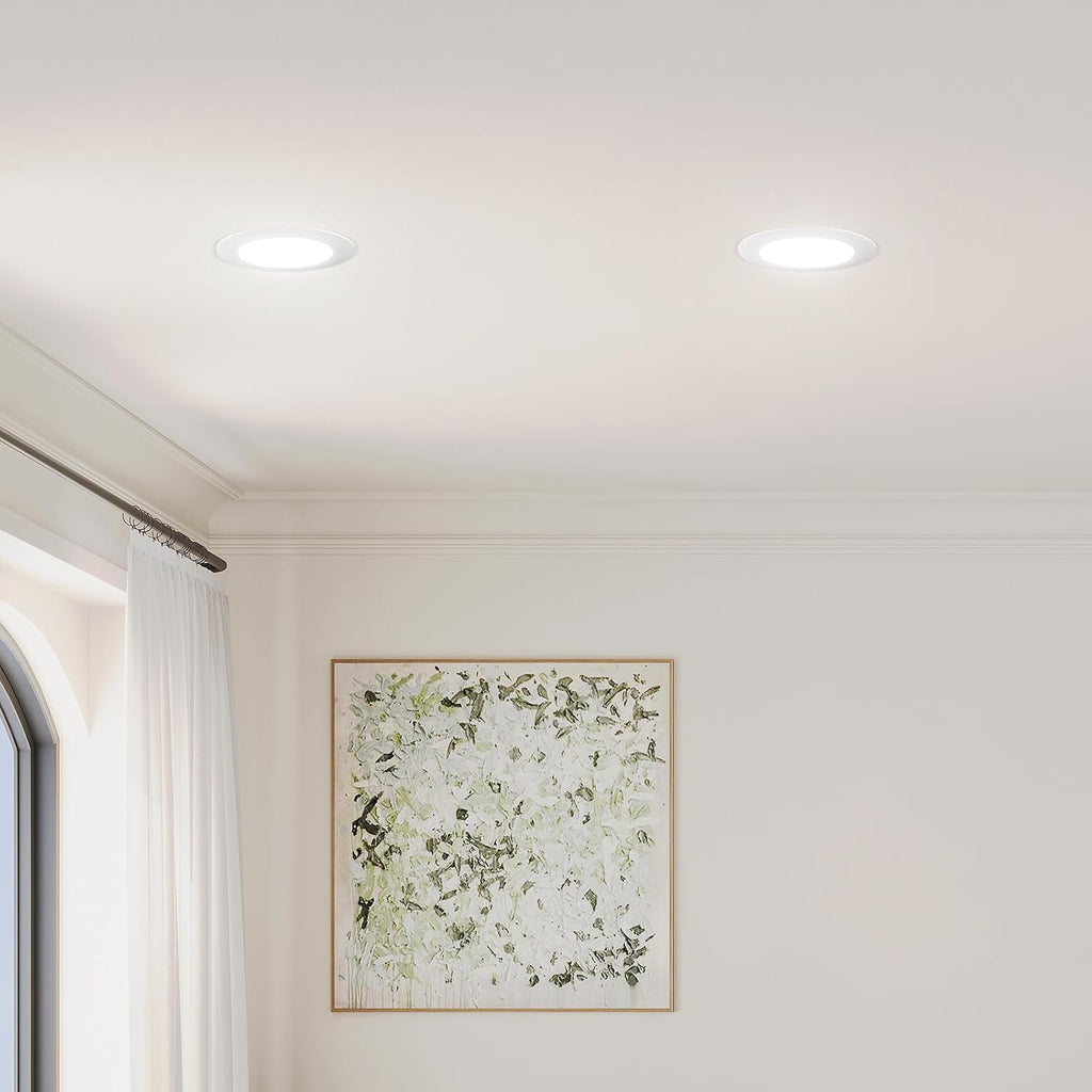 Amico 5/6 inch 5CCT LED Recessed Lighting 6 Pack, Dimmable, IC Rated, 12.5W=100W, 950LM Can Lights with Baffle Trim, 2700K/3000K/4000K/5000K/6000K Selectable, Retrofit Installation, ETL & FCC