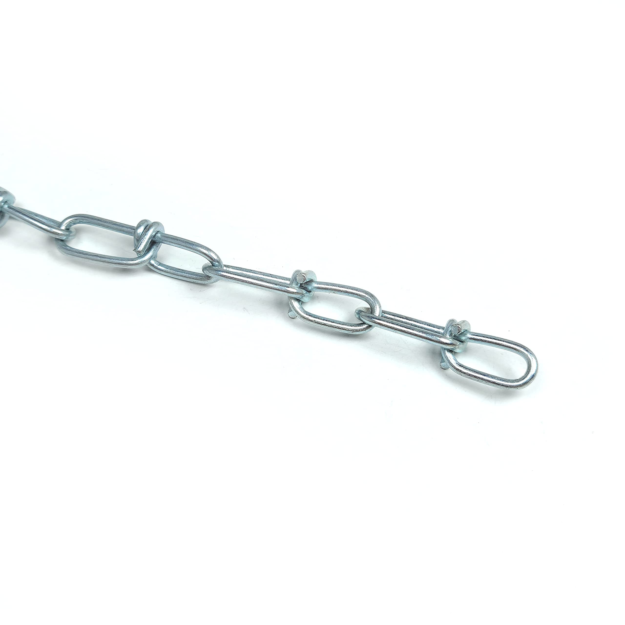 #1 X 15-FT Double Loop Chain, Bright Galvanized,155lbs Capacity, 15ft Clamshell Packing, Ideal for Gates, Porch Swings, Playground, Gymnasium, Padlock Chains, Boat Chains, and Fixture Hanging.