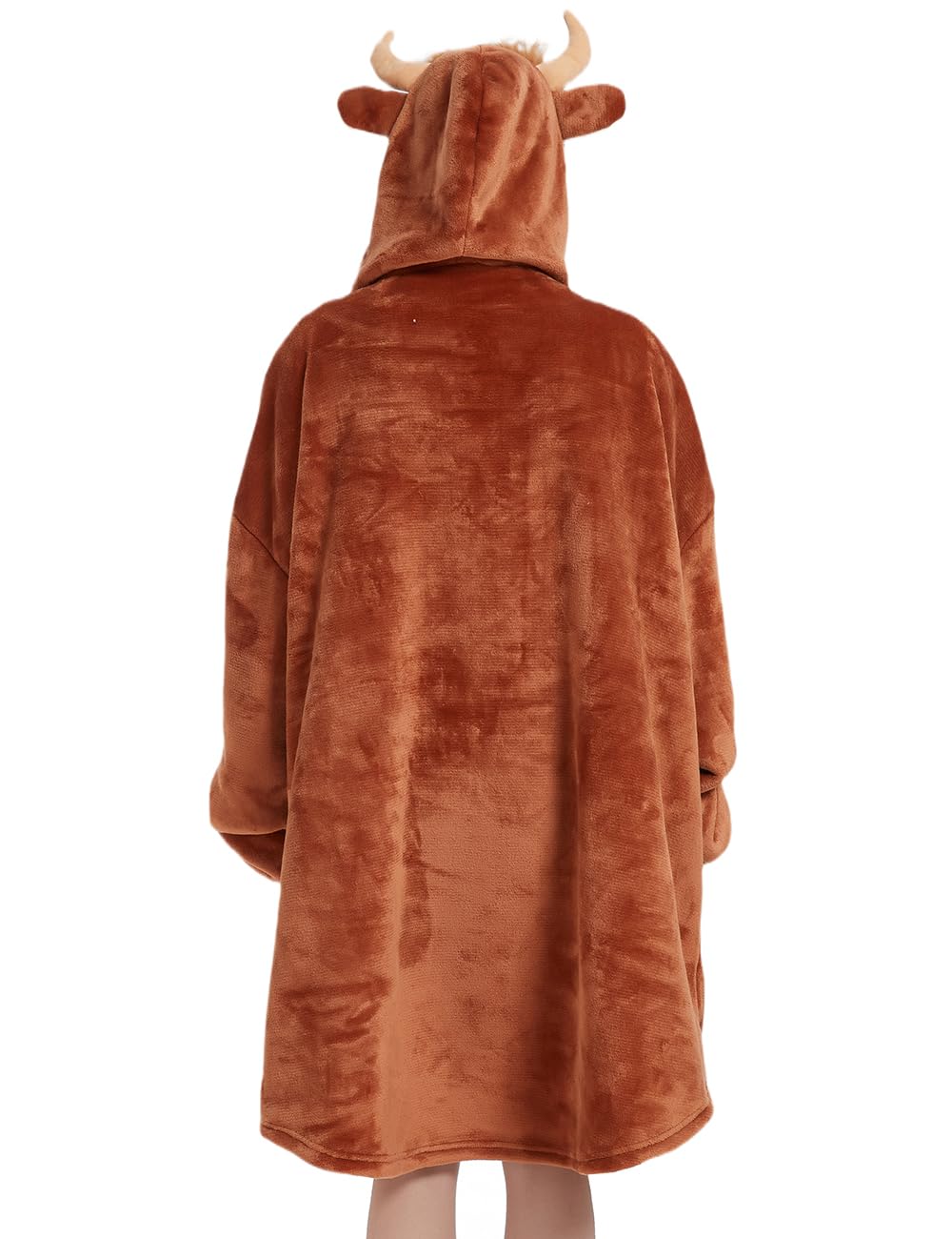 NAFLEAP Blanket Hoodie Women Wearable Blanket Adult Oversized Fleece Sherpa Christmas Sweatshirt Gift for Women, Brown cow adult