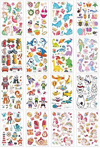 Felico 120Pcs Temporary Tattoos for Kids, Waterproof Cartoon Party Favors