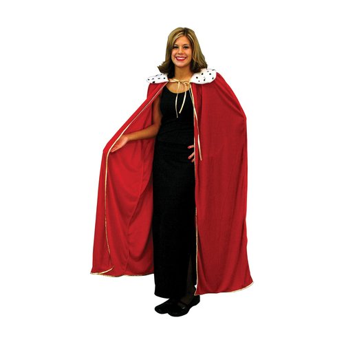 Beistle 2 Piece Adult King/Queen Polyester Fabric Robe with Fur Collar and Gold Trim Mardi Gras Halloween Costumes and Medieval Party Supplies