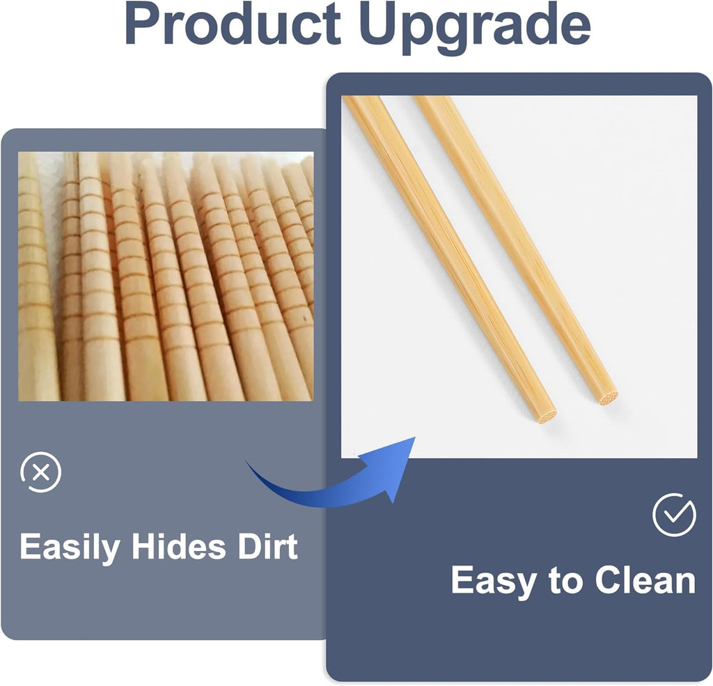 10 Pairs Bamboo Chopsticks Reusable Cooking Chopsticks 9.45 inches Chop Sticks Reusable Dishwasher Safe Non slip Korean ChopSticks Gift Set for Sushi & Ramen Lovers