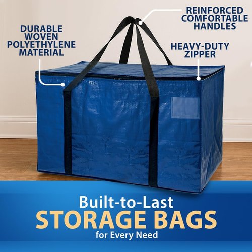ClearSpace Heavy Duty Moving Bags - Large Storage Bags with Backpack Straps & Zippers | 2 Pack for Moving & Travel