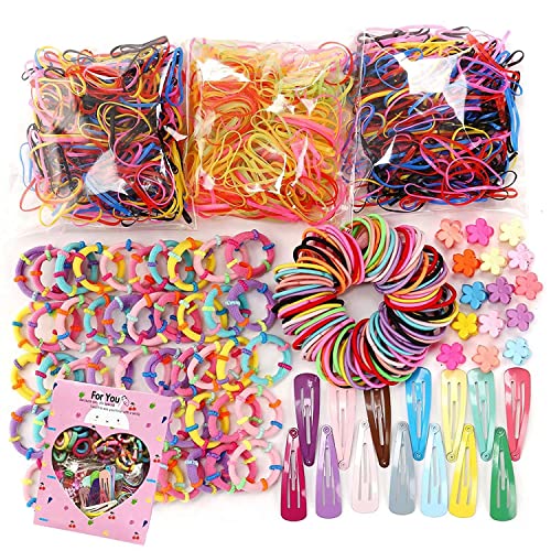Aakihi 780Pcs Clear Elastic Hair Bands and Mini Claw Clips Kit