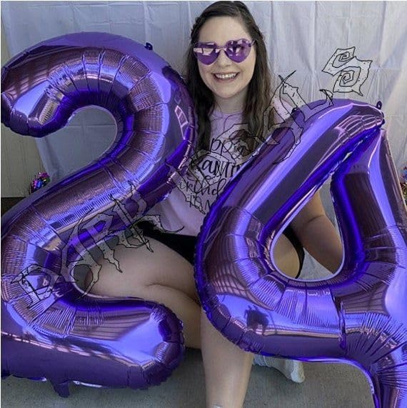 Purple Number 5 Balloon - 40 Inch Giant Foil Balloon for 5th Birthday Party Decorations