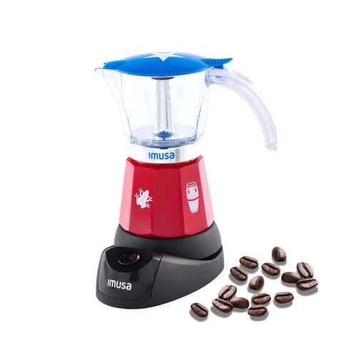 IMUSA Puerto Rico Boricua Flag Espresso Maker 6 Cup or 3 Cup | Limited Edition Moka Pot Coffee Maker | Cast Aluminum & Tritan Stovetop Espresso Machine | Traditional Puerto Rican Boricua Coffee Pot