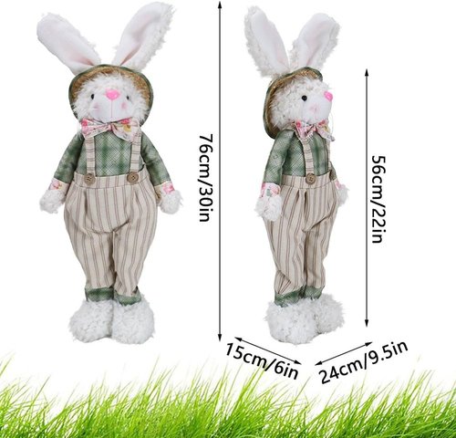 LYFJMUS Easter Bunny Decorations - 30-Inch Large Standing Rabbit Statues for Spring Home Decor | 2 Pack
