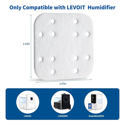 Gazeer 36-Pack Mineral Absorption Pads Compatible with LEVOIT Humidifier Replacement Filter Compatible with LV600S,LV600HH,OasisMist450S