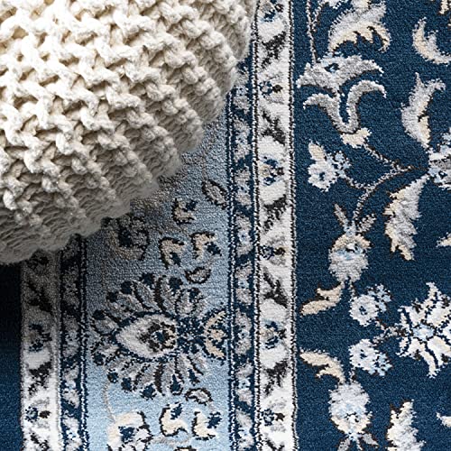 JONATHAN Y Palmette Modern Floral Navy/Blue Runner Rug, 2x10, Vintage, Bohemian, Easy-Cleaning for Living Room, Bedroom, Kitchen, Pet Friendly, Non-Shedding (MDP503D-210)
