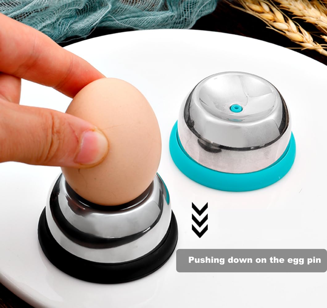 Egg Piercer Tool for Hard Boiled Eggs – Stainless Steel Needle with Safety Lock – Prevents Cracking, Easy Peeling – Egg Pricker for Cooking, Boiling, Steaming – Kitchen Gadget & Egg Cooker Accessory
