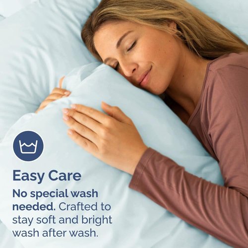 King Pillow Cases by Hotel Luxe - Ultra Soft, Wrinkle-Free & Fade Resistant - 8 Piece Set in Ice Blue