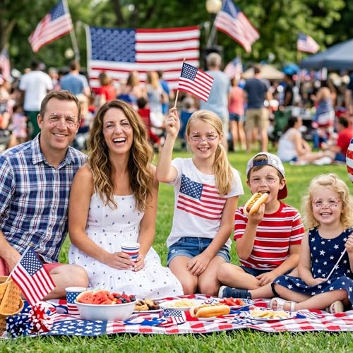 HOWAF Patriotic Glitter Freckles Temporary Tattoos & Face Gems 14-Piece Set