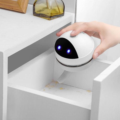 Ryaacphi Desktop Vacuum Cleaner Mini,Cordless & Portable,Dust & Crumb Sweeper,Cute Cartoon Robot,USB,Easy to Remove Dust/Hair/Pet Hair/Crumbs on Desktop/Table/Keyboard/Sofa and etc,Lightweight Design