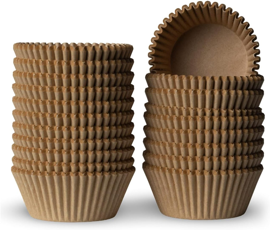 Regine Switzerland 200 Paper Cupcake Liners - Grease Proof Muffin Baking Cups for Desserts | Brown