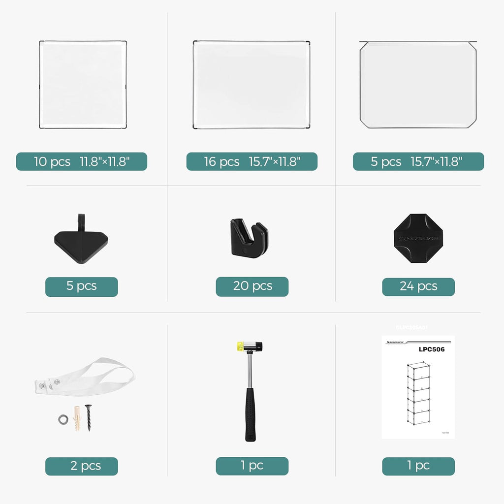 SONGMICS Shoe Rack - 10-Slot Storage Organizer with Doors | Portable Modular Design for Shoes & Accessories