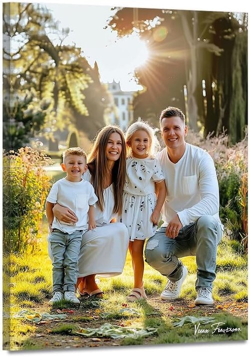 Custom Canvas Prints - Personalized Wall Art with Your Photos | Framed 11x14 Inch for Family & Pet Gifts