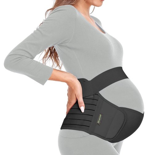 ChongErfei Maternity Belt - 3-in-1 Pregnancy Support for Back, Pelvic & Hip Pain | Black, Size L (39.5"-51.3")