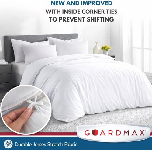 Guardmax Waterproof Duvet Cover - Premium Jersey Fabric, Bed Bug & Allergen Proof | Queen Size (86 x 86)