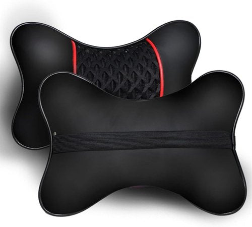 Loszaral 2Pcs Car Headrest Pillow, 28cm PU Leather Car Neck Support Pillow, Car Seat Head Neck Pillow for Driving Traveling