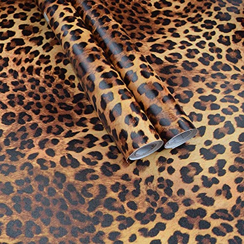 GLOW4U Leopard Print Peel and Stick Contact Paper for Furniture and Shelves