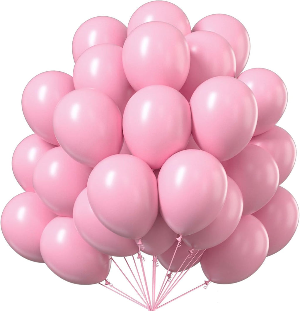 PartyWoo Baby Pink Balloons - 50pcs 12 Inch Pastel Balloons for Girl Baby Showers & Parties