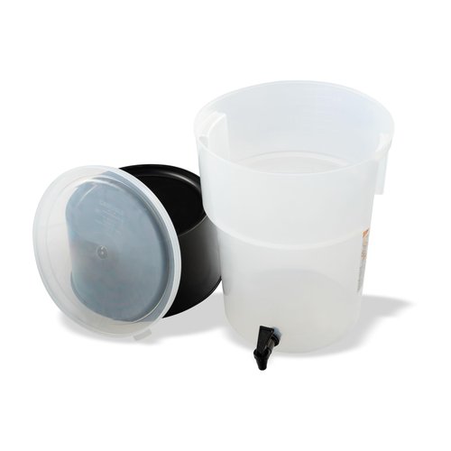 Carlisle FoodService Products Round Beverage Dispenser, Durable Drink Dispenser with Spigot and Sturdy Base for Catering, Events, and Parties, Plastic, 5 Gallons, Black