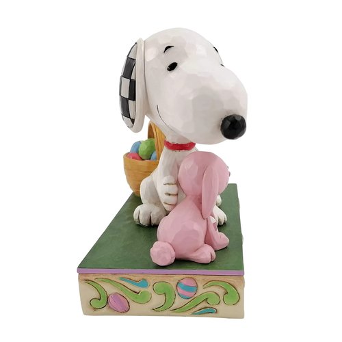 Enesco Peanuts by Jim Shore Snoopy with Bunny and Easter Basket Figurine, 4.75 Inch, Multicolor