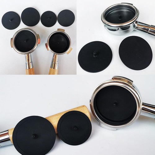 NentMent 4 Pack Backflush Disk Blind Insert Portafilter Disc Cleaner Silicone Backflush Cleaning Pad for Espresso Machine Basket Coffee Blind Filter Tablets Powder Back Flushing Tools 50mm and 57mm