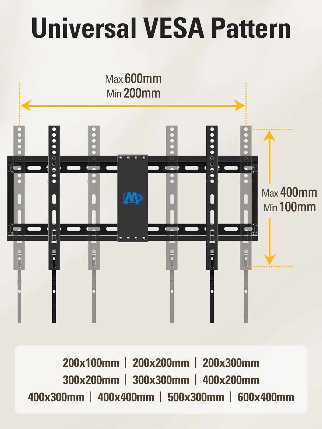 Mounting Dream TV Wall Mount - Universal Tilt Design for 37-75 Inch TVs | 132lbs Capacity, Max VESA 600x400mm