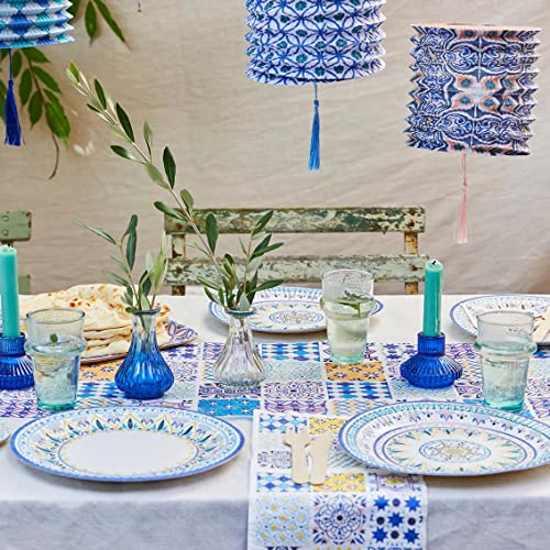 Talking Tables Moroccan Yellow & Blue Paper Party Plates - 12 Pack