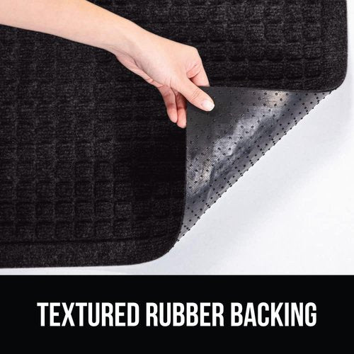 GORILLA GRIP® Ultra Absorbent Front Door Mat - Traps Dirt & Moisture, 29x17 Black, Stain & Fade Resistant