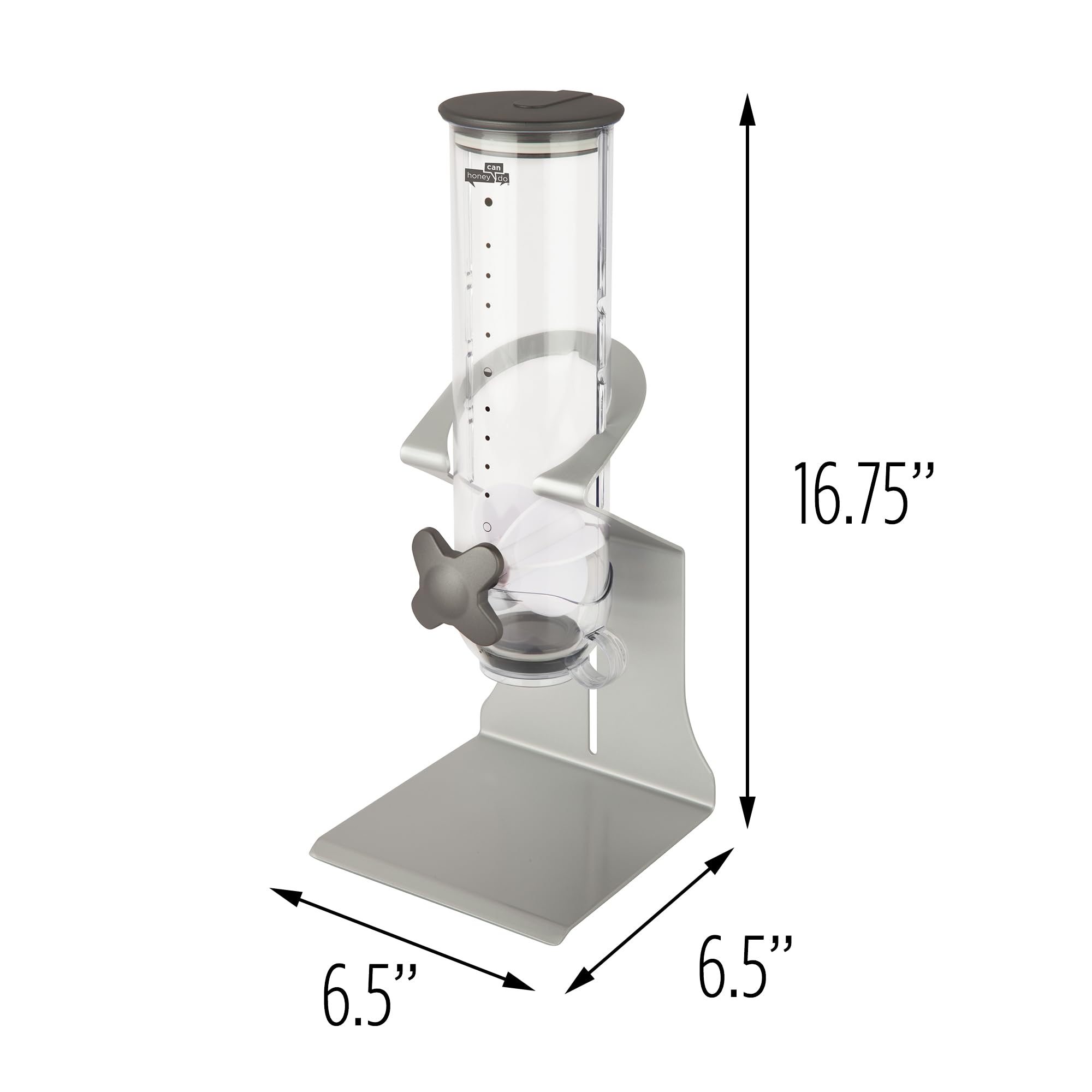 Zevro Indispensable SmartSpace Dry Food Dispenser, Single Control, Stainless Steel, Silver