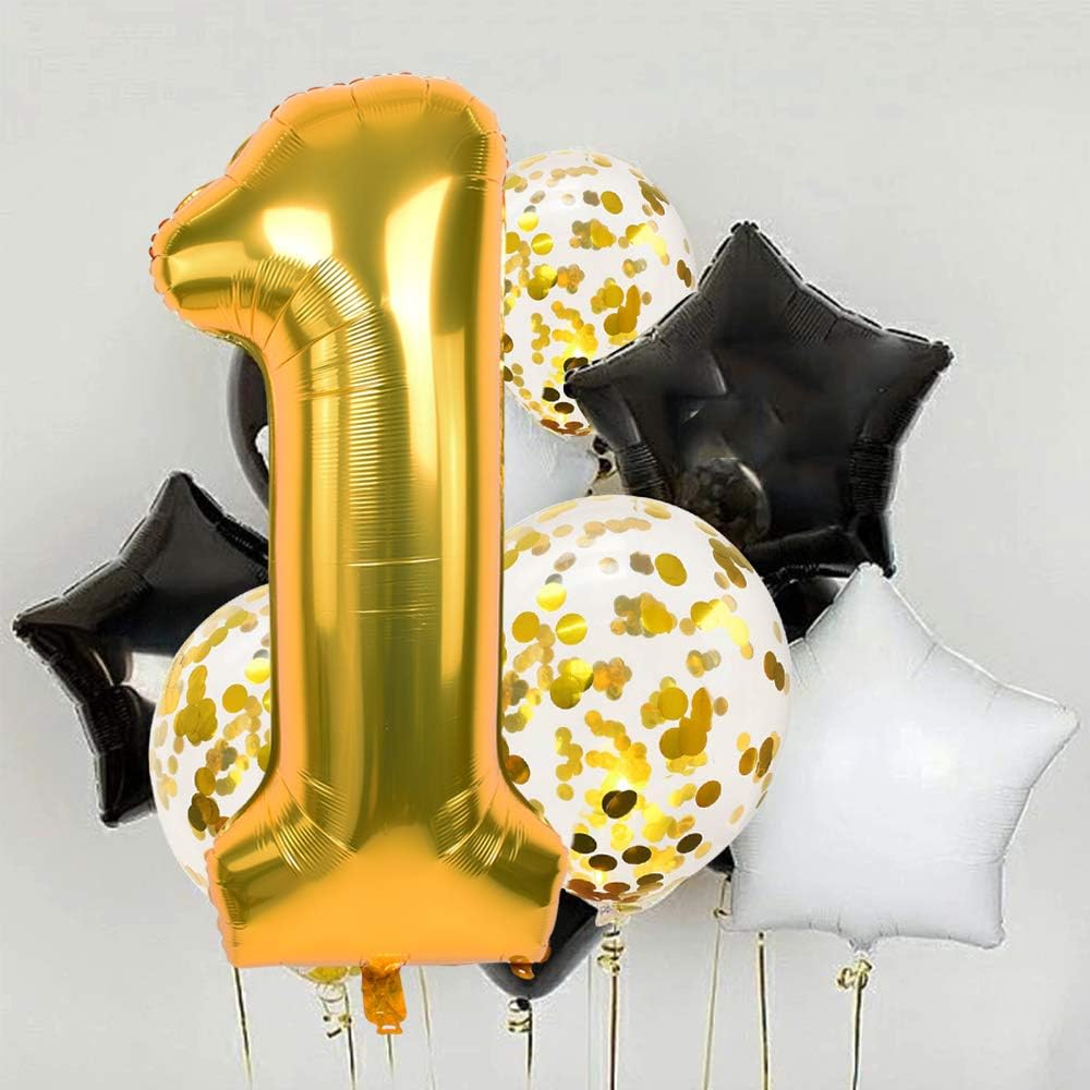 TONIFUL 40 Inch Gold Number Balloons | Large Foil Mylar 0-9 for Graduation, Weddings & Parties