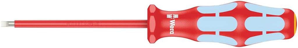 Wera Kraftform VDE 3160i Stainless Steel Slotted Screwdriver - 1/8" Head, 3.19" Blade Length, Lasertip
