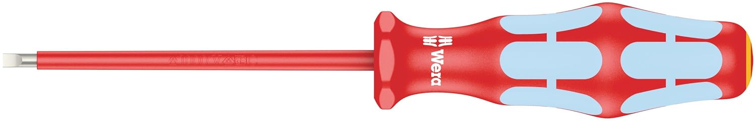 Wera Kraftform VDE 3160i Stainless Steel Slotted Screwdriver - 1/8" Head, 3.19" Blade Length, Lasertip