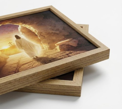 KYSNGMT Jesus Resurrection Wall Art - He Is Risen Canvas Print | Framed Easter Decor for Home & Church